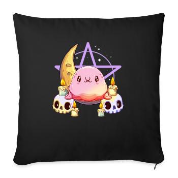 Kawaii Pastel Goth Blobfish Crescent Moon Skull - Sofa pillow with filling 45cm x 45cm - black - Front