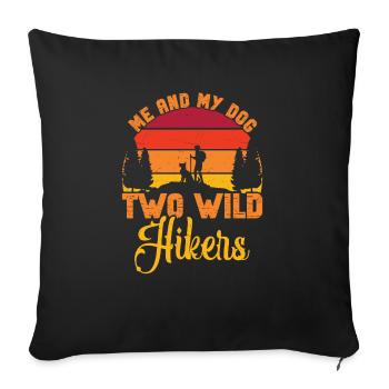 Amoureux des chiens Randonnée Alpinisme Propriétaires de chiens - Coussin et housse de 45 x 45 cm - noir - Devant