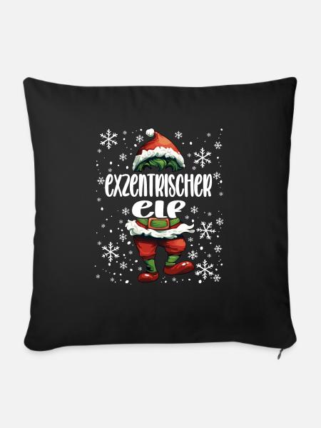 Weihnachtsoutfit Exzentrischer Elf - Sofakissen mit Füllung 45 x 45 cm - Schwarz