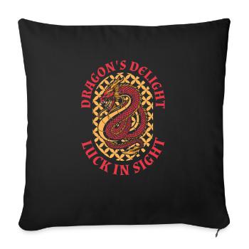 Jahr Des Drachen 2024 - Sofakissen mit Füllung 45 x 45 cm - Schwarz - Vorne