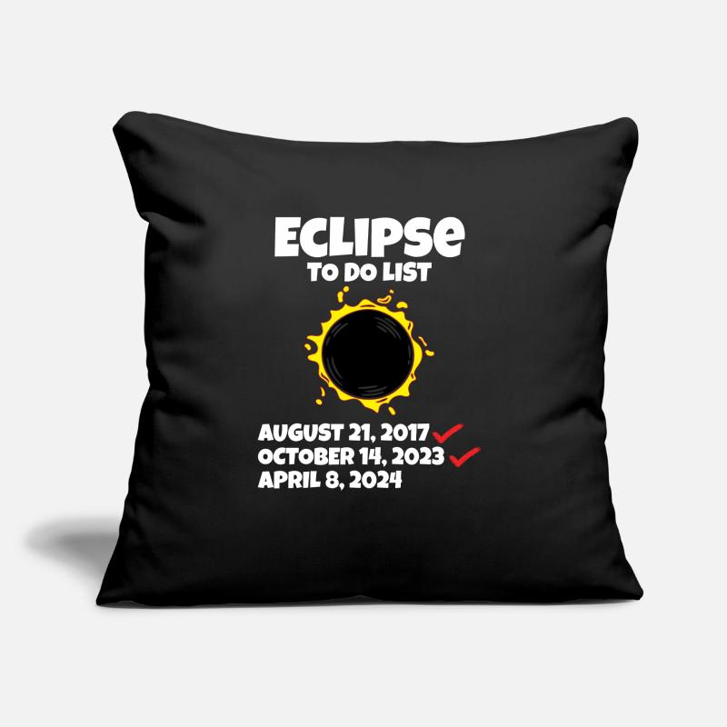 Eclipse to do List Path of Totality Total Solar Sofakissen mit Füllung 45 x 45 cm