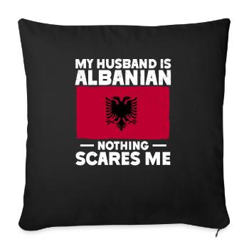 Albanian Flag Albanian Eagle Shqiponja - Sofa pillow with filling 45cm x 45cm - black - Front