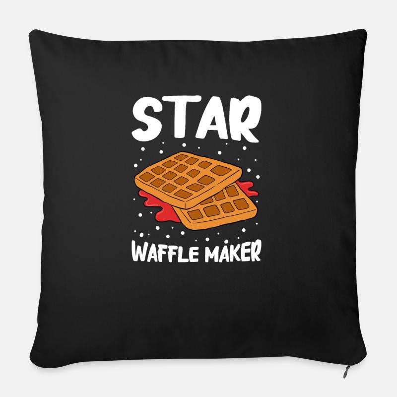 Waffel machen Waffeleisen - Sofakissen mit Füllung 45 x 45 cm - Schwarz