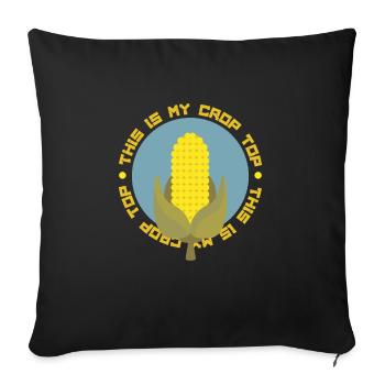 Citations agricoles drôles C’est mon agriculteur Crop Top - Coussin et housse de 45 x 45 cm - noir - Devant