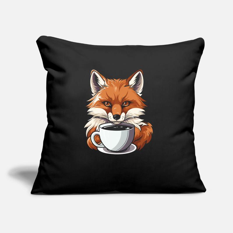 Fuchs Kaffee Sofakissen mit Füllung 45 x 45 cm