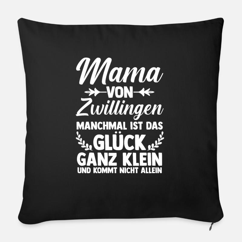 Mutter Zwillingsmama Mama von Zwillingen - Sofakissen mit Füllung 45 x 45 cm - Schwarz