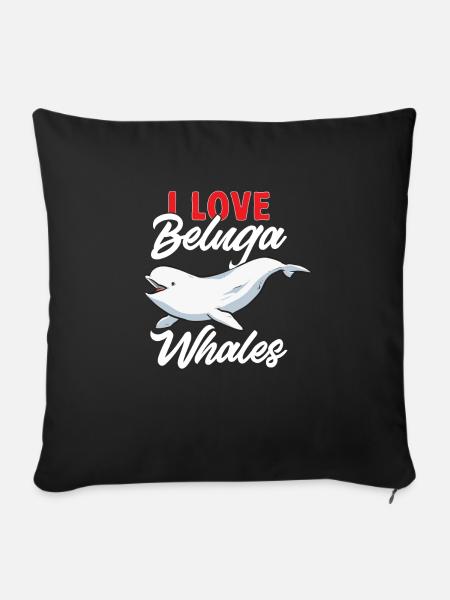 Weißwal Beluga Wal - Sofakissen mit Füllung 45 x 45 cm - Schwarz