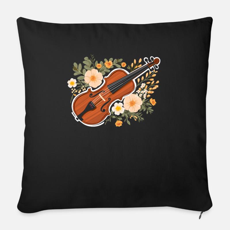 Fiddle Player Geiger, Instrumentenmusiker - Sofakissen mit Füllung 45 x 45 cm - Schwarz