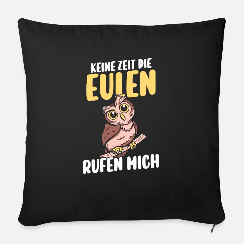 Eulen - Sofakissen mit Füllung 45 x 45 cm - Schwarz