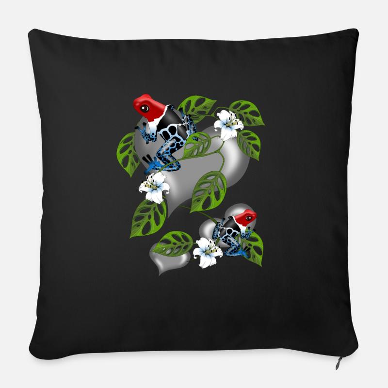 Dendrobate empoisonné - Coussin et housse de 45 x 45 cm - noir