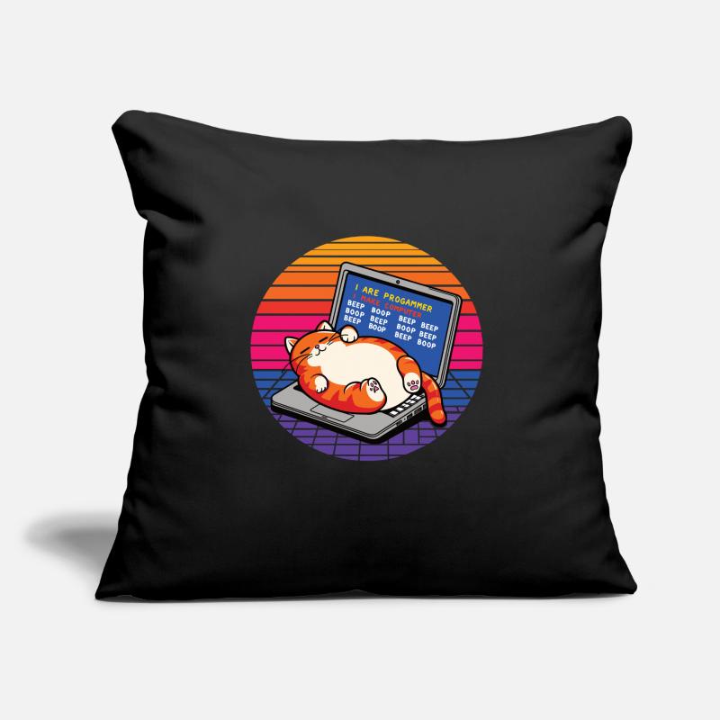 I are programmer, fat sleeping cat Sofa pillow with filling 45cm x 45cm