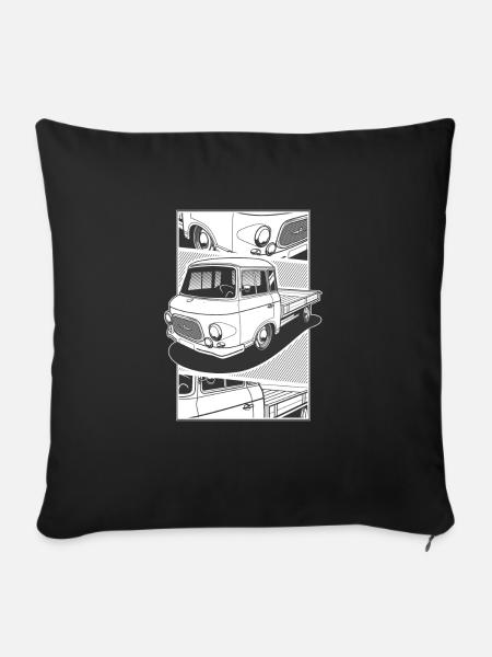Barkas Pritsche B1000 - Sofakissen mit Füllung 45 x 45 cm - Schwarz