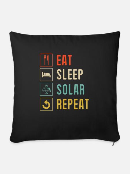 Solarmodul Solarenergie Solarstrom - Sofakissen mit Füllung 45 x 45 cm - Schwarz