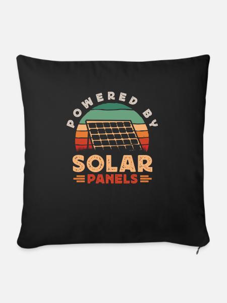 Solarmodul Solarenergie Solarstrom - Sofakissen mit Füllung 45 x 45 cm - Schwarz