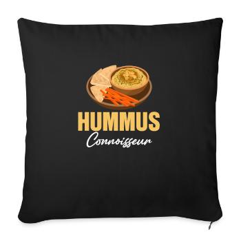 Houmous Connaisseur Falafel sans gluten Juif - Coussin et housse de 45 x 45 cm - noir - Devant