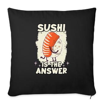 funny sushi ramen nigiri maki anime kanji sushi - Sofa pillow with filling 45cm x 45cm - black - Front