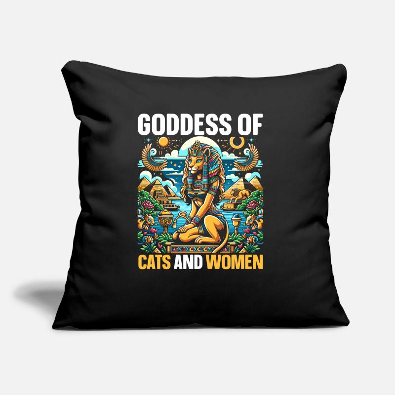 Bastet Déesse égyptienne Égypte Pyramide Égypte Coussin et housse de 45 x 45 cm