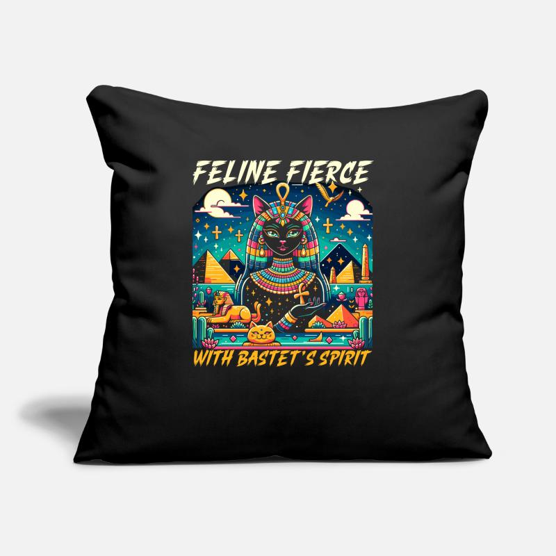 Bastet Déesse égyptienne Égypte Pyramide Égypte Coussin et housse de 45 x 45 cm
