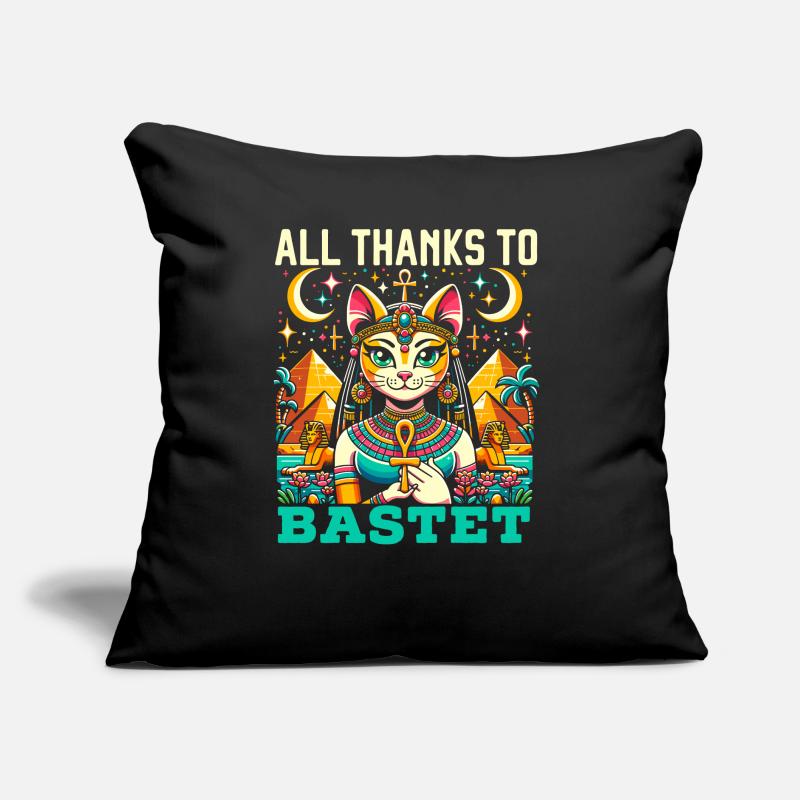 Bastet Déesse égyptienne Égypte Pyramide Égypte Coussin et housse de 45 x 45 cm