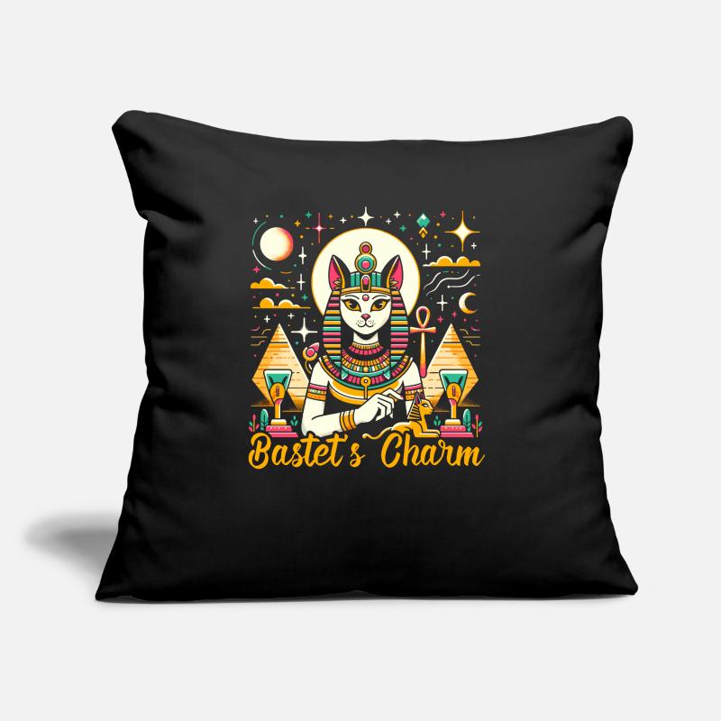 Bastet Déesse égyptienne Égypte Pyramide Égypte Coussin et housse de 45 x 45 cm