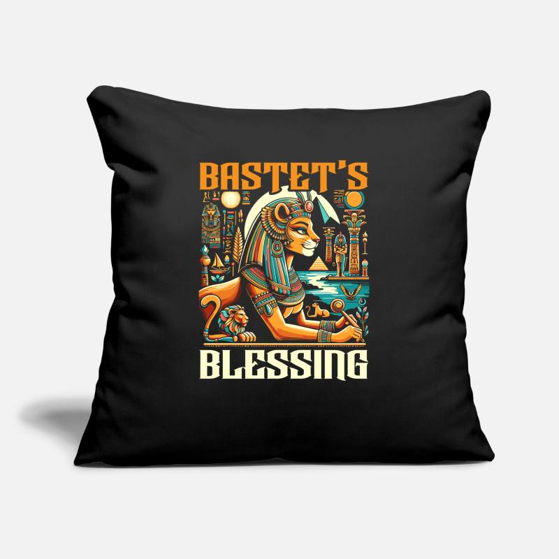 Bastet Déesse égyptienne Égypte Pyramide Égypte Coussin et housse de 45 x 45 cm