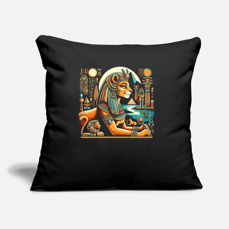 Bastet Déesse égyptienne Égypte Pyramide Égypte Coussin et housse de 45 x 45 cm