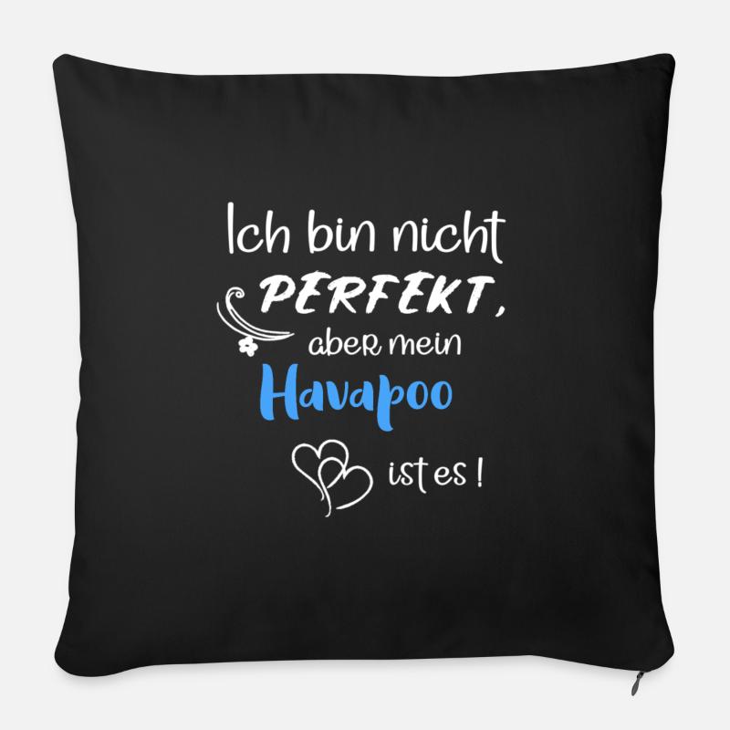 Perfekter Havapoo I Havaneser Pudel Mix - Sofakissen mit Füllung 45 x 45 cm - Schwarz