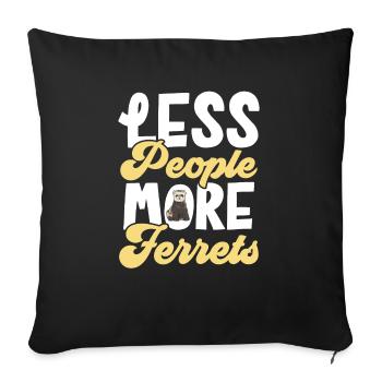 Furet, propriétaire de furet - Coussin et housse de 45 x 45 cm - noir - Devant