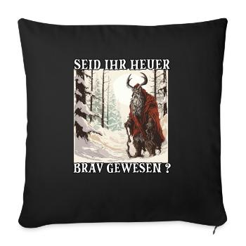 Le Krampus arrive | Kramperl | Krampus Costume - Coussin et housse de 45 x 45 cm - noir - Devant