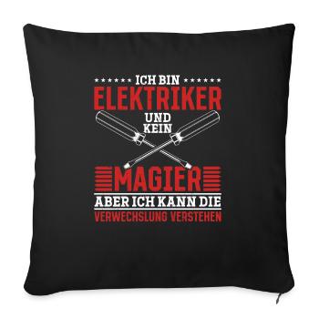 Elektriker mein Handwerk beherrsche ich meisterhaf - Sofakissen mit Füllung 45 x 45 cm - Schwarz - Vorne