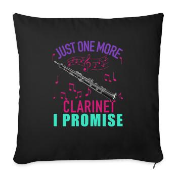 Joueur de clarinette pour fille Femmes Fille Drôle - Coussin et housse de 45 x 45 cm - noir - Devant