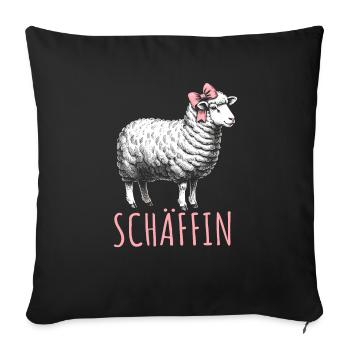 Chef Chefin Schaf Geschenk Schäfin Spruch - Sofakissen mit Füllung 45 x 45 cm - Schwarz - Vorne