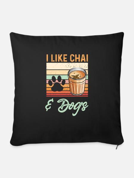 Chai Tee Masala Chai - Sofakissen mit Füllung 45 x 45 cm - Schwarz