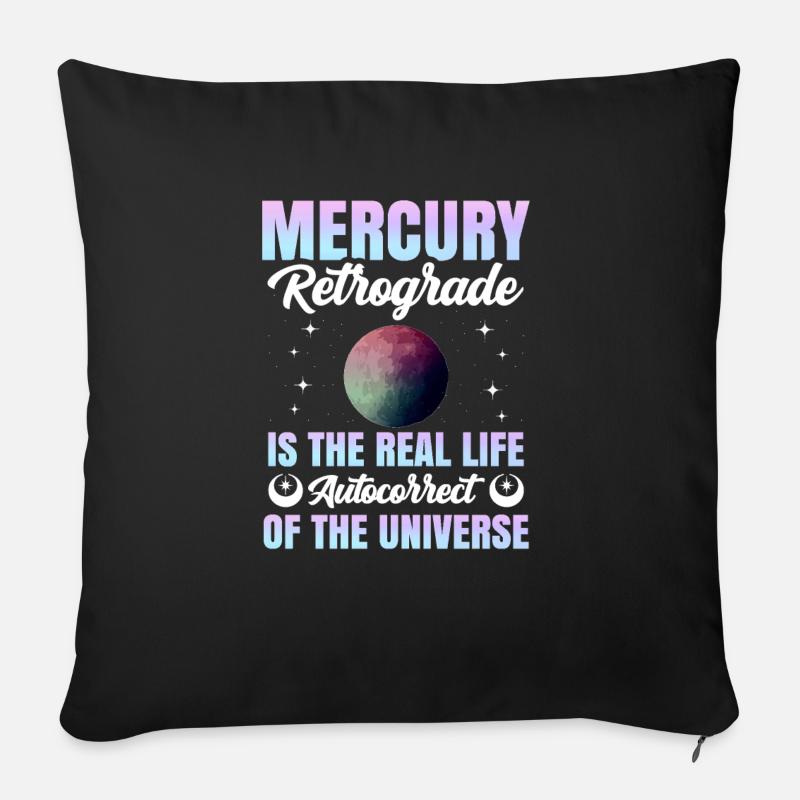 Planètes rétrogrades Mercure rétrograde - Coussin et housse de 45 x 45 cm - noir