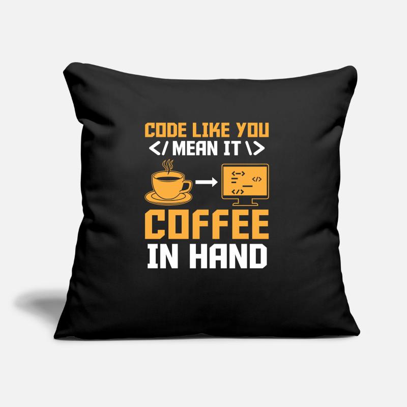 Coffee Coding Programmer Coder Developer Nerd Coff Sofa pillow with filling 45cm x 45cm