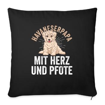 Dog Dog Dad Father Havanese Dad Havanese - Sofa pillow with filling 45cm x 45cm - black - Front