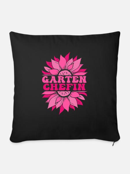 Gartenchefin, Gartenarbeit Frau, Garten - Sofakissen mit Füllung 45 x 45 cm - Schwarz