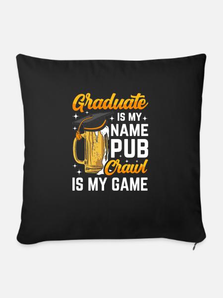 Crawled Pub Crawl Alcohol Drinking - Sofakissen mit Füllung 45 x 45 cm - Schwarz