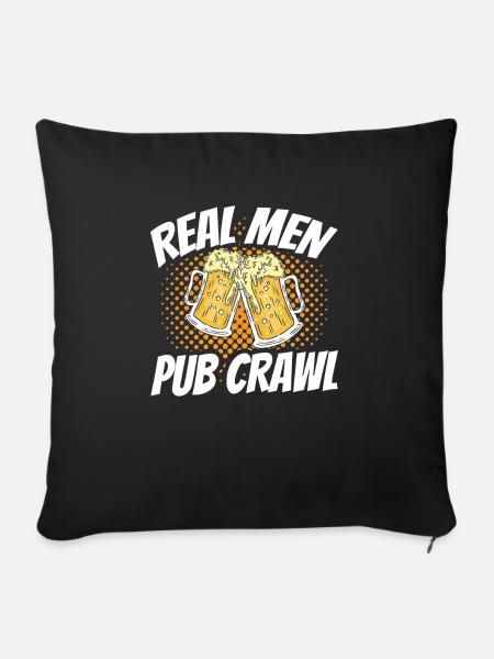 Crawled Pub Crawl Alcohol Drinking - Sofakissen mit Füllung 45 x 45 cm - Schwarz
