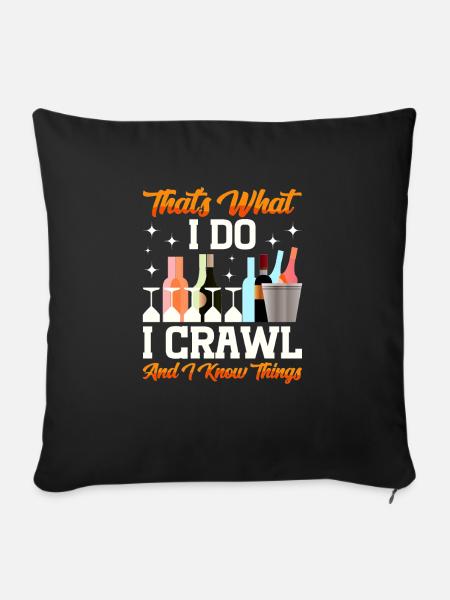 Crawled Pub Crawl Alcohol Drinking - Sofakissen mit Füllung 45 x 45 cm - Schwarz