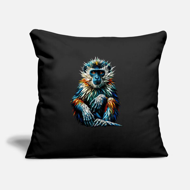 Polygon Art Monkey Lover Ape Chimpanzee Monkeys Sofa pillow with filling 45cm x 45cm