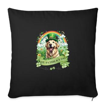 Green Hat and Clover I St. Patrick's Day Golden - Sofa pillow with filling 45cm x 45cm - black - Front