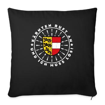 La Carinthie m’appelle et je dois partir en Autriche - Coussin et housse de 45 x 45 cm - noir - Devant