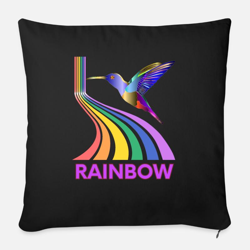 Regenbogen - Sofakissen mit Füllung 45 x 45 cm - Schwarz