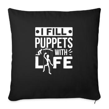 Puppeteer, puppeteer - Sofa pillow with filling 45cm x 45cm - black - Front