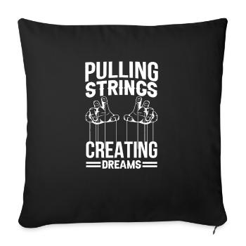 Puppeteer, puppeteer - Sofa pillow with filling 45cm x 45cm - black - Front