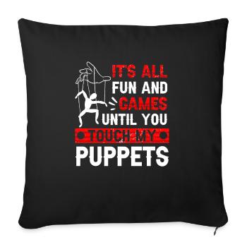 Puppeteer, puppeteer - Sofa pillow with filling 45cm x 45cm - black - Front