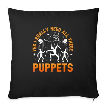 Puppeteer, puppeteer - Sofa pillow with filling 45cm x 45cm - black - Front