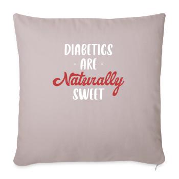 Diabetics are naturally sweet mellitus - Sofa pillow with filling 45cm x 45cm - light taupe - Front