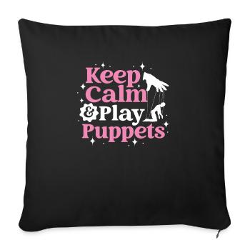 Puppeteer, puppeteer - Sofa pillow with filling 45cm x 45cm - black - Front
